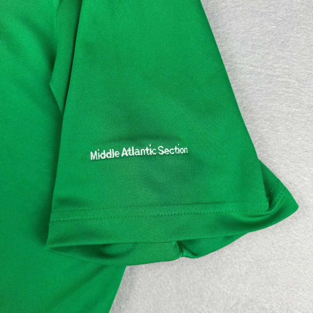 Adidas Golf Mens Large Green PGA Member Performance Polo Shirt Middle Atlantic
